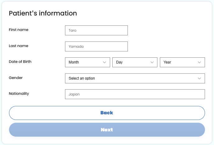 2.Enter Patient Information